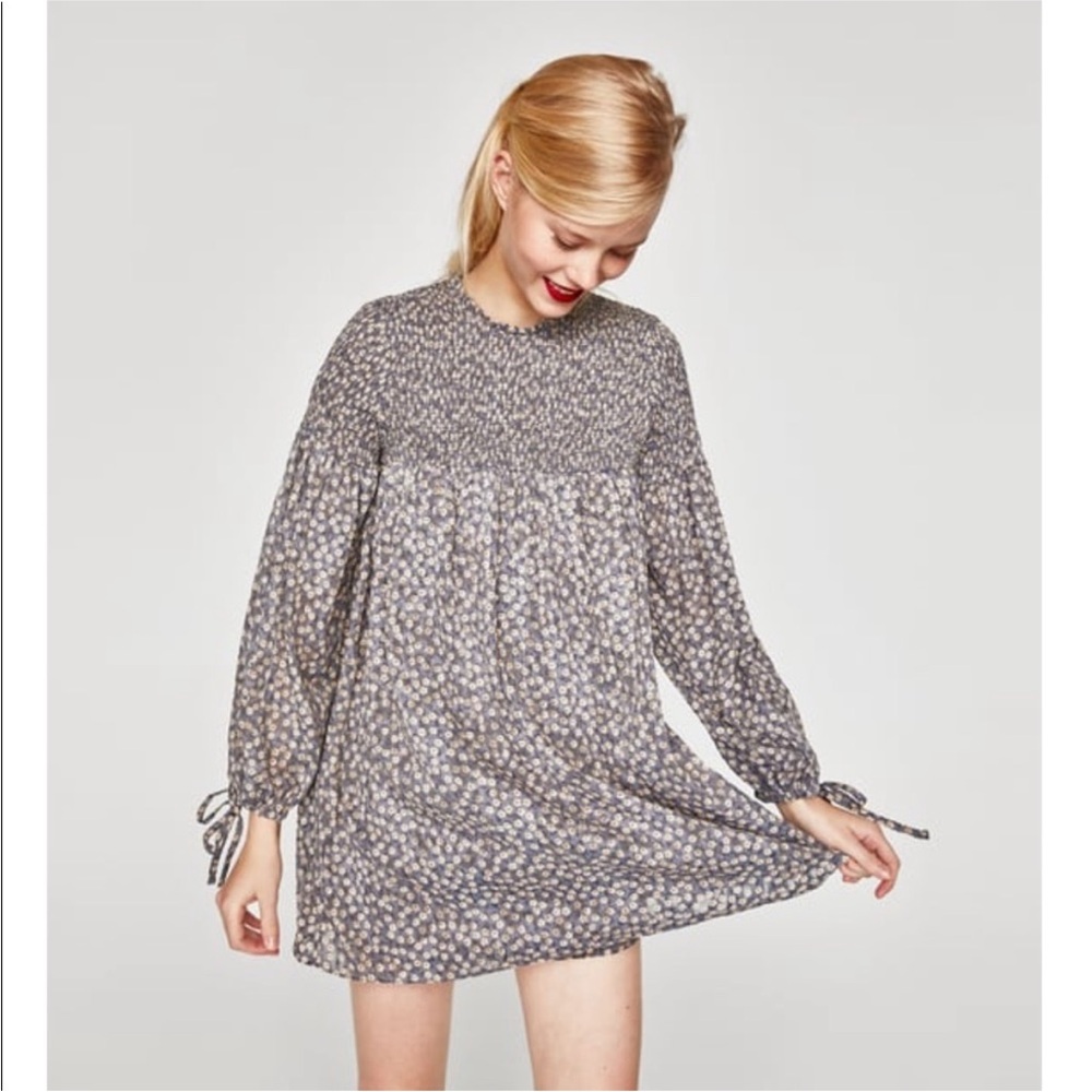 Zara Mini Dress Romper Ditsy Floral